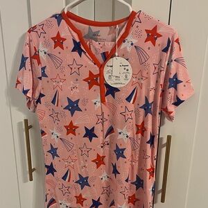 Little Sleepies Pink Nightgown with Stars and Rainbows